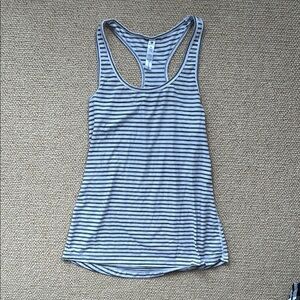 Grey and White Athletic Tank Top